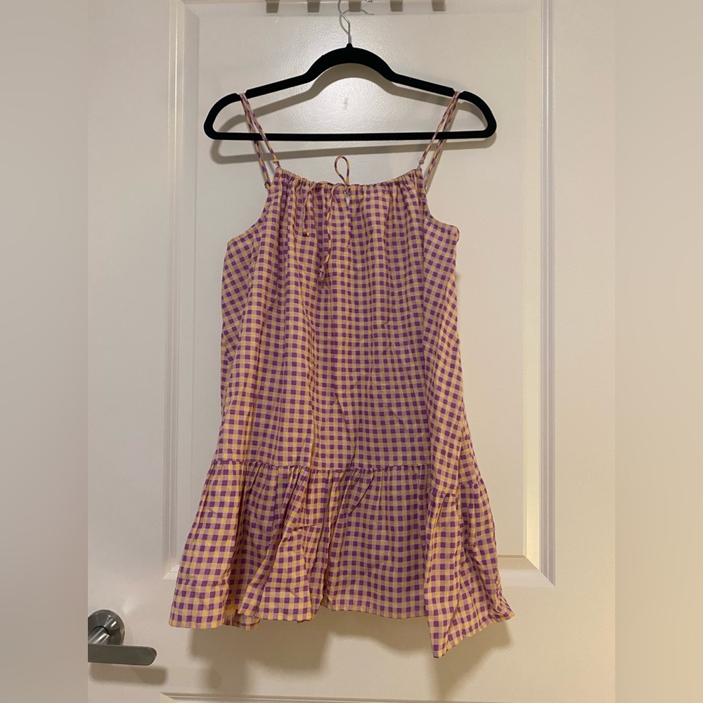 Urban Outfitters Nova Ruffle Frock
Dress Purple Yellow Gingham Medium